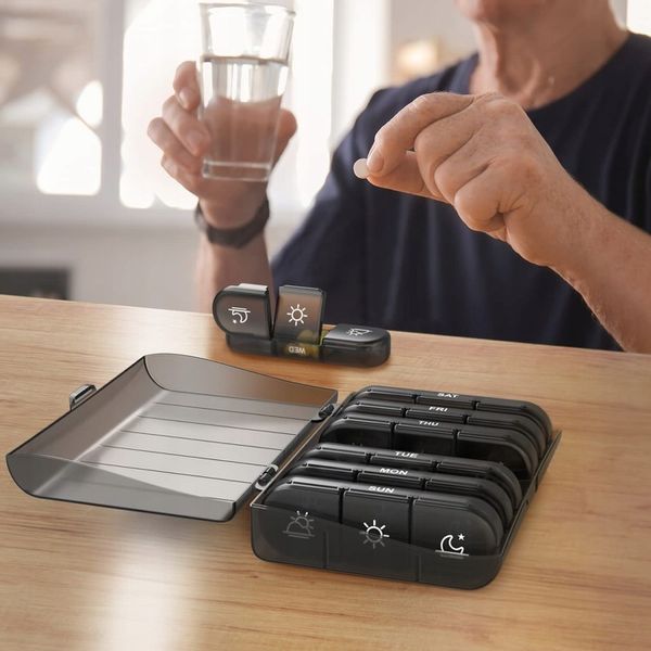 V5 PUDEŁKO NA LEKI TABLETKI POJEMNIK ORGANIZER NA 7 dni 3 PORY DNIA POLSKI zdjęcie 4