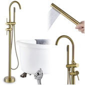 Bateria wannowa wolnostojąca szczotkowane złoto