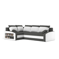 Duży narożnik, lewy, półka w lewym, LUSSO, 230x179x75 cm, szary| TYLETEGOTU