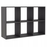 Regał Otwarty Kostka 3x3 Na Książki Półka 104 x 70 x 30 CM Antracyt Szary