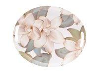 Taca dekoracyjna z melaminy 35,5x30,2x3,2 cm wygodne uchwyty wzór kwiaty