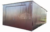 GARAŻ BLASZANY 4m x 6m poziom - spad tył - Brama uchylna TS271 4x6