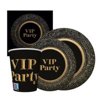 Zestaw komplet zastawy VIP Party - kubeczki, talerzyki, serwetki