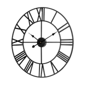 Aluminiowy duży zegar ścienny 60 cm