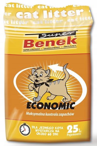 Super Benek Economic 25L 5x5L Żwirek dla Kota Bentonit do Kuwety dla na Arena.pl