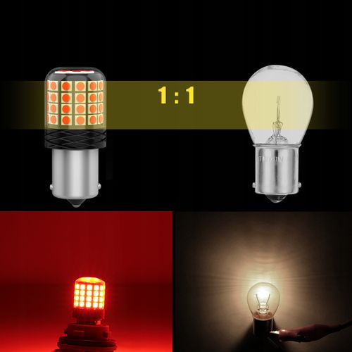 ŻARÓWKA P21W LED CZERWONA STOPU CAN BA15S XSTORM na Arena.pl