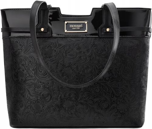 Monnari Torba Ze Zdobieniem Torebka Shopper Duża Sztywna Aktówka Kwiaty na Arena.pl