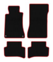 Dywaniki welurowe CARLUX-RED do Mercedes C W203 Coupe, czarne z mocowaniami