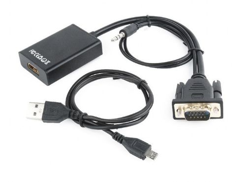 Konwerter VGA do HDMI 15 cm czarny na Arena.pl