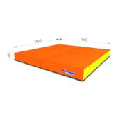 materac Kometa 100x100x10 czteroczęściowy pomarańczowo-żółty MALPISZON.PL