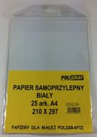 papier samoprzylepny 25szt.  a4 biały  210 x 297