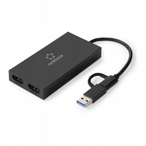 Adapter HDMI stacja dokująca HUB Przejściówka z USB do Dual HDMI 4K na Arena.pl