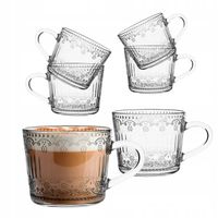 Duże Kubki do kawy herbaty szklanki z uchem Altom Design Karen 450 ml 6 szt