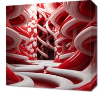 Obraz 40x40cm Czerwone Wiry