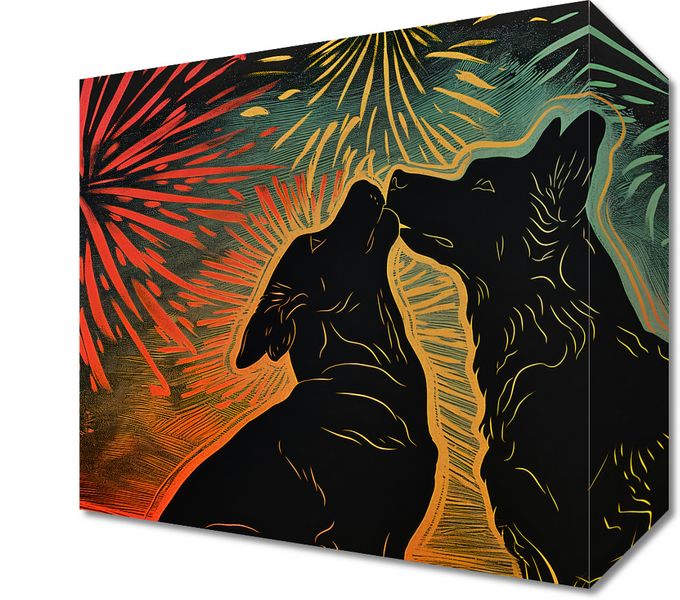 Obraz 20x20cm Psi Uścisk zdjęcie 1