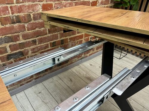 Stół okrągły 100 rozkładany do 200 cm LOFT metalowe nogi gruby blat na Arena.pl