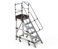 Drabina magazynowa podest jezdny HIGHER 87-YPRO 8705-Y 5 stopni + podest