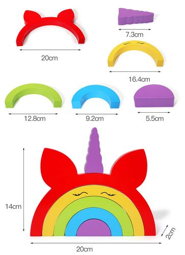 gra zręcznościowa logiczna sorter nakładanka tęcza jednorożec jhtoy-252 na Arena.pl