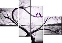 100 70CM OBRAZ 4 ELEM W FIOLETOWYM ŚWIETLE KSIĘŻYCA DRUK PŁÓTNO RAMA