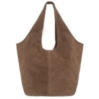 VERA PELLE torebka damska zamszowa shopper worek na ramię V720 taupe