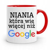 Dla Niani Opiekunki Kubek Czerwony Na Prezent Z Nadrukiem Ze Zdjęciem