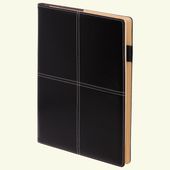 notes notatnik czarny a4 w kratkę z wymiennym wkładem 200 stron drops