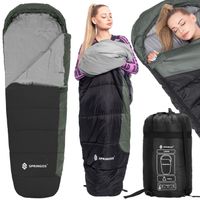 Śpiwór Turystyczny z Kapturem Ciepły Mumia 220cm Kołdra 2w1 Lekki+Pokrowiec