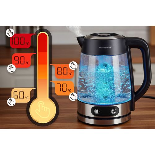 Czajnik elektryczny szklany z regulacją temperatury 1,8l 2200W Berdsen BD-715 na Arena.pl