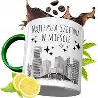 Kubek Zielony Dla Szefa Szefowej Prezent Urodziny Z Nadrukiem Ze Zdjęciem