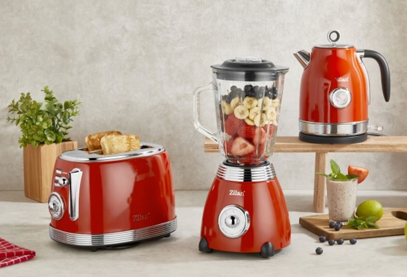 BLENDER KIELICHOWY CZERWONY 2 BIEGI PULSE RETRO 500W zdjęcie 16