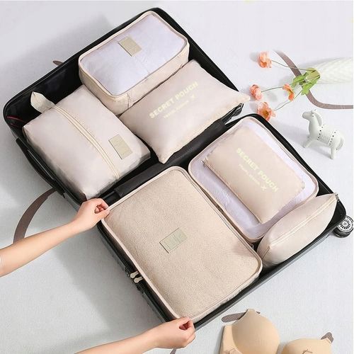 ORGANIZER DO WALIZKI PODRÓŻNY POJEMNY ZESTAW TORBY SZAFY PRANIE 7szt. Krem na Arena.pl