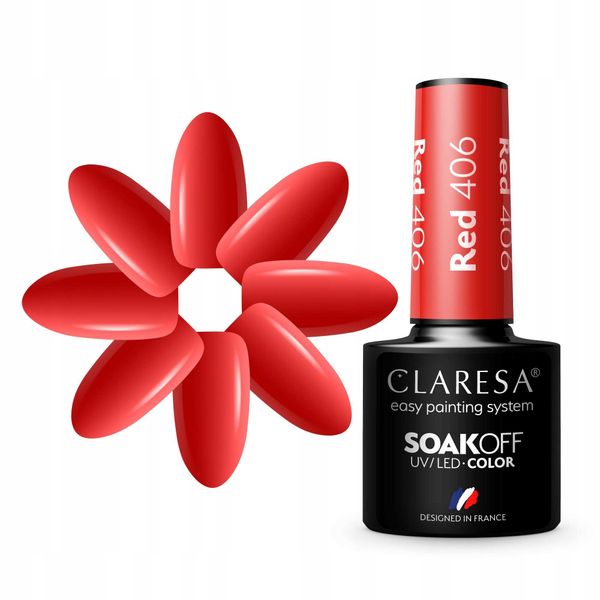 CLARESA LAKIER HYBRYDOWY RED 406 zdjęcie 3