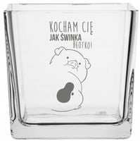 WAZON szklany prezent na walentynki Z GRAWEREM 12,5 cm