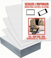 Ulotki A4 reklamowe firmowe 100szt projekt w cenie SERWIS KOMPUTEROWY
