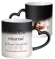 KUBEK MAGICZNY Z WŁASNYM NADRUKIEM ZDJĘCIEM PREZENT DLA NIEJ MAMY SERCE