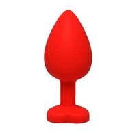korek analny fantasy serce czerwony z kryształem 8 cm