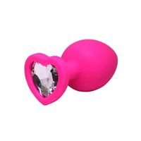 pink large heart-shaped butt plug with white crystal