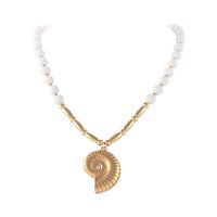 naszyjnik z agatów, z muszlą oceanique (c25/lat/05au)