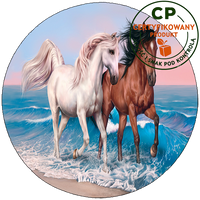 Opłatek na tort Konie