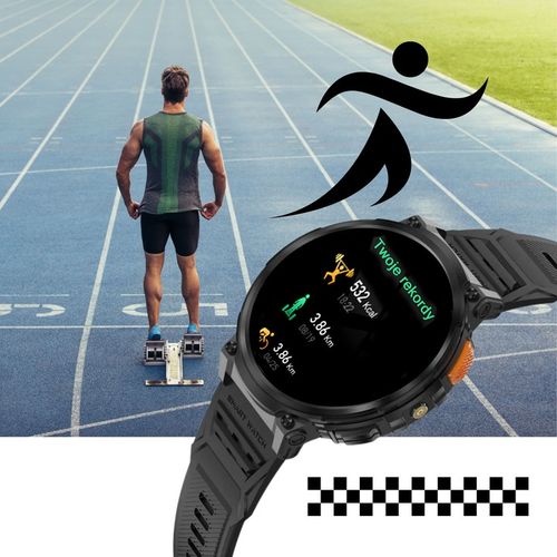 DUŻY zegarek męski SMARTWATCH GRAVITY z ROZMOWAMI DUŻA BATERIA 730mAh 1.85" na Arena.pl