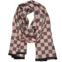 Różowy Duży Szalik Damski Bawełniany Ciepły Szal Szachownica Ax-103