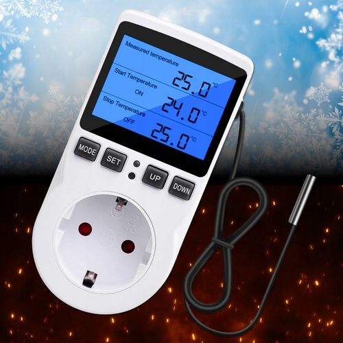 TERMOSTAT ELEKTRONICZNY REGULATOR TEMPERATURY GNIAZDO SIECI 230V max. na Arena.pl