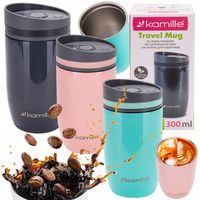 KUBEK TERMICZNY stalowy TERMOS do kawy herbaty szkoły pracy KAMILLE 300 ml