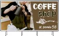 BANER REKLAMOWY 130x80 cm personalizowany dużo wzorów KAWIARNIA CAFFE SHOP