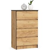 Komoda do sypialni, 4 szuflady, STILO, 60x40x99 cm, dąb craft | TYLETEGOTU