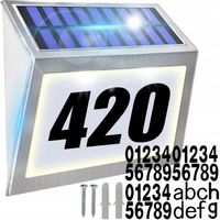 PODŚWIETLANY NUMER DOMU SOLARNY LED TABLICA ADRESOWA LAMPA SOLAR NR NA DOM