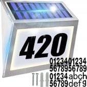 PODŚWIETLANY NUMER DOMU SOLARNY LED TABLICA ADRESOWA LAMPA SOLAR NR NA DOM