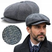 Kaszkiet męski OCIEPLANY Czapka Old School 40% WEŁNY Pako Jeans Retro Style