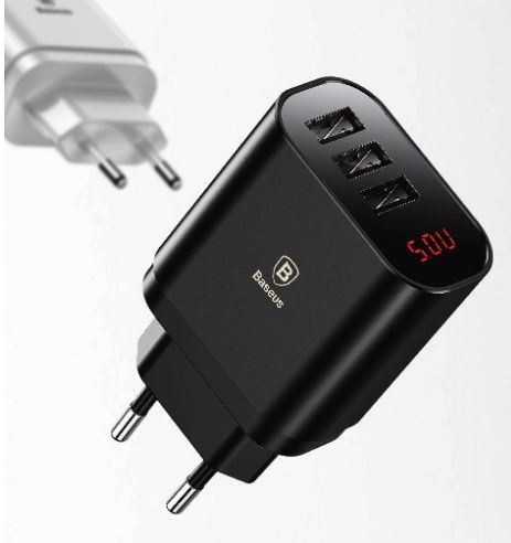 ŁADOWARKA SIECIOWA BASEUS MIRROR TRAVEL 3xUSB na Arena.pl
