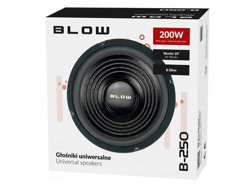 GŁOŚNIK BASOWY NISKOTONOWY WOOFER B-250 250MM 25CM 200W 10'' 8OHM na Arena.pl